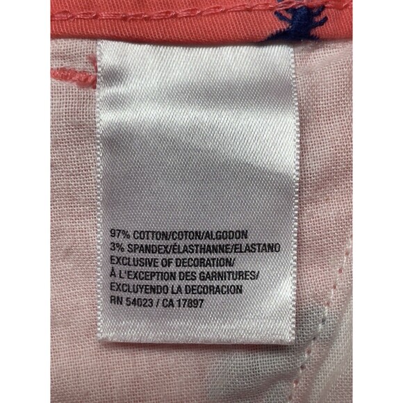 Old Navy Roll Up Bermuda Coral/ Blue Embroidered Lobster Shorts Women’s Size 12 - Picture 9 of 14